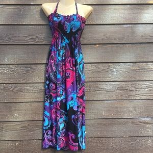 Fun casual swirly floral summer dress.